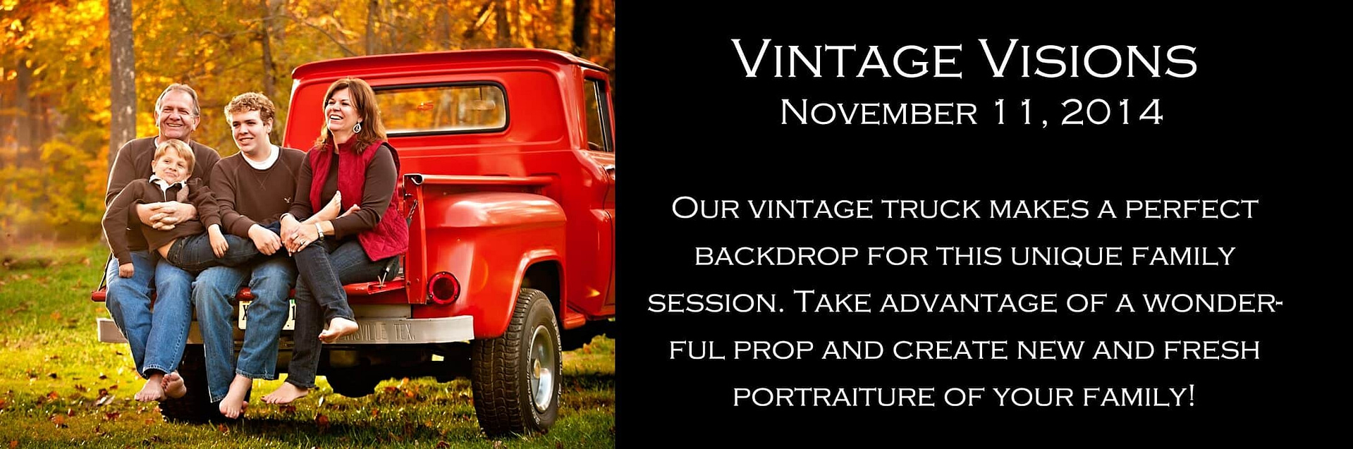 Family Portraits with vintage truck